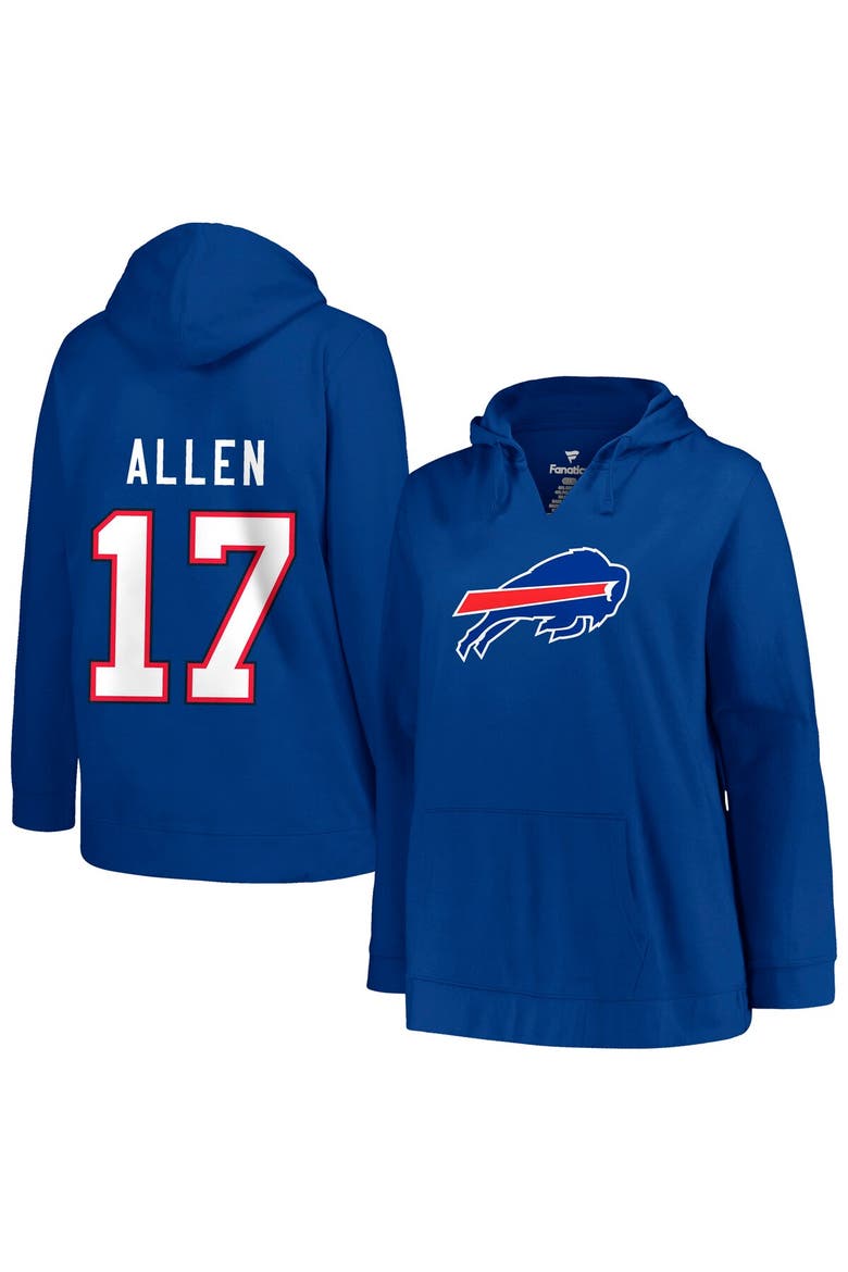 Women's Profile Josh Allen Royal Buffalo Bills Plus Size Player Name & Number Pullover Hoodie, Alternate, color, Royal
