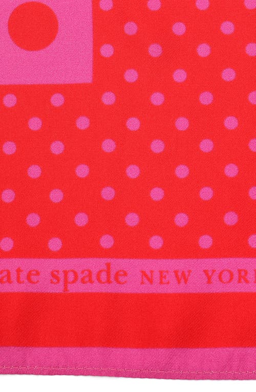 Shop Kate Spade New York Lady Dot Silk Bandana In Pink/red