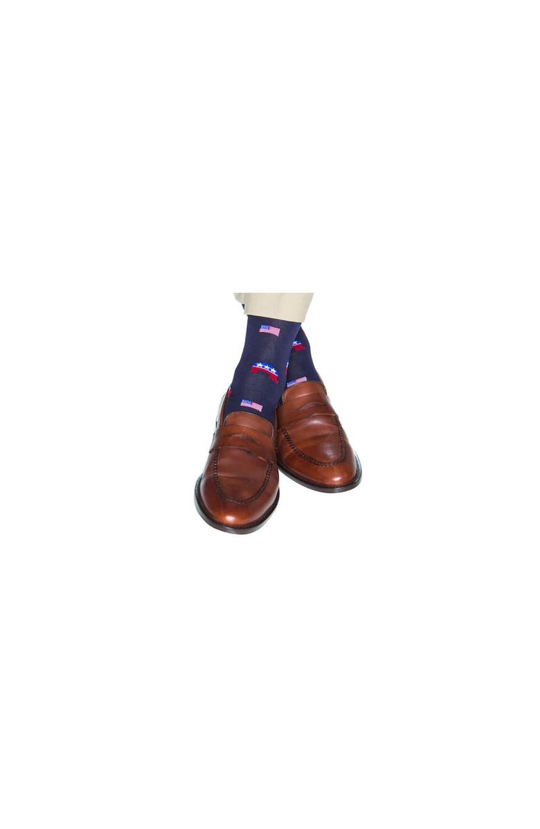 Trafalgar Show Your Support Political Party Over The Calf Socks, Alternate, color, Navy Republican Party