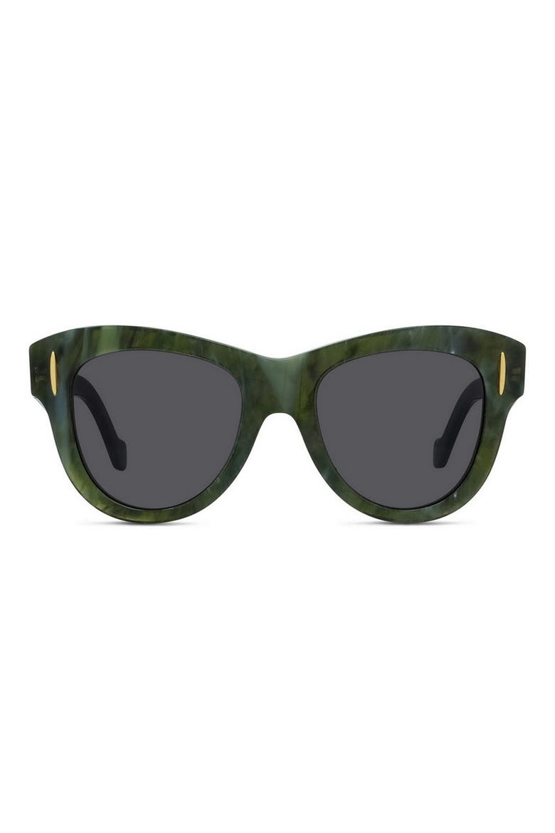Anagram Round Sunglasses, Main, color, SHINY DARK GREEN / SMOKE