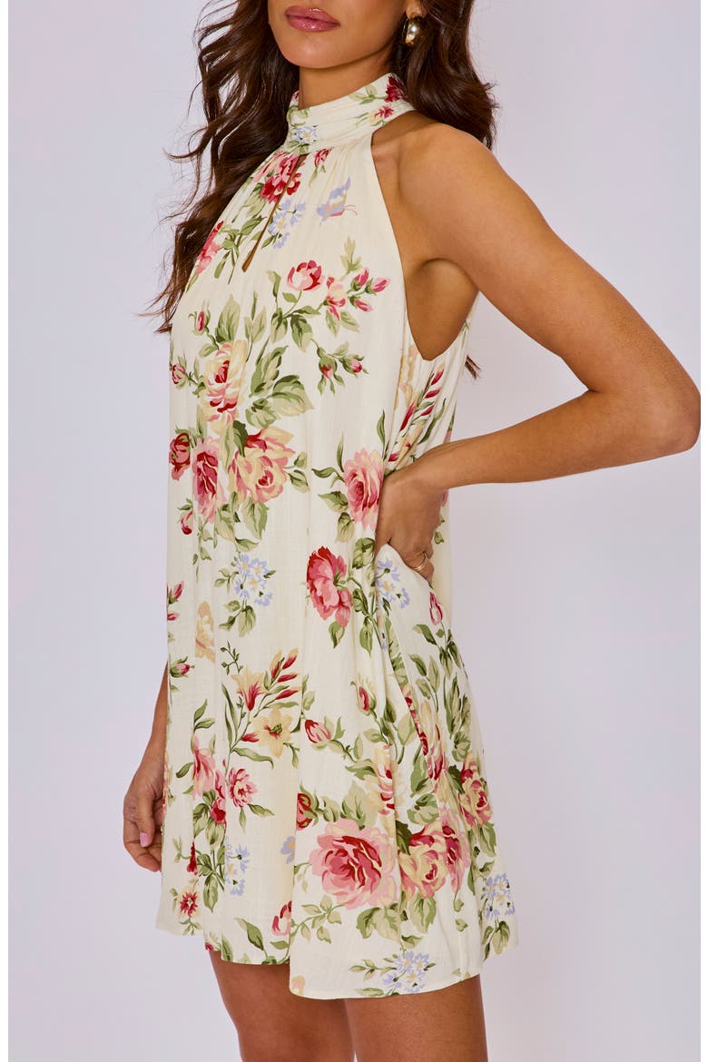 Bloom Floral Minidress, Alternate, color, CREAM/ ROSE