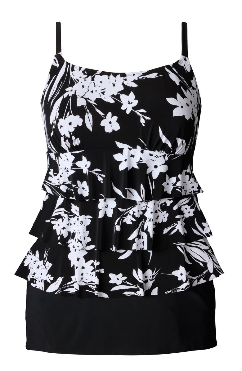 Longitude Faux Ruffle Skirtini Long Torso Swimsuit, Alternate, color, Vineyard Vacay