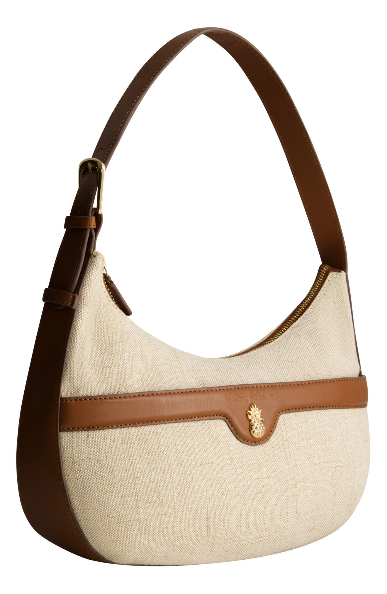 Lurex Linen Zip-Top Hobo, Alternate, color, NATURAL