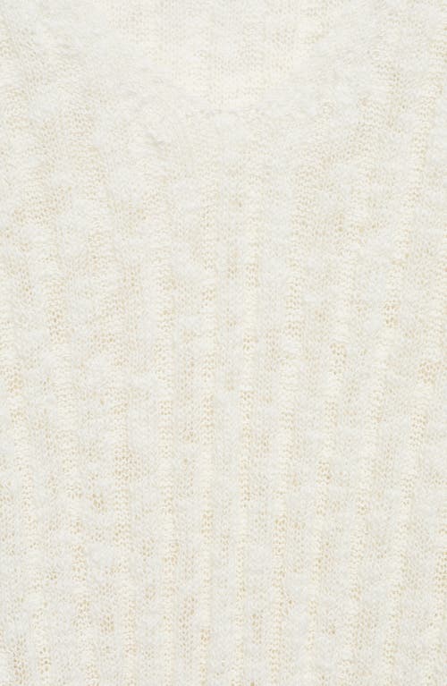 Mango V-neck Cotton Blend Slub Sweater