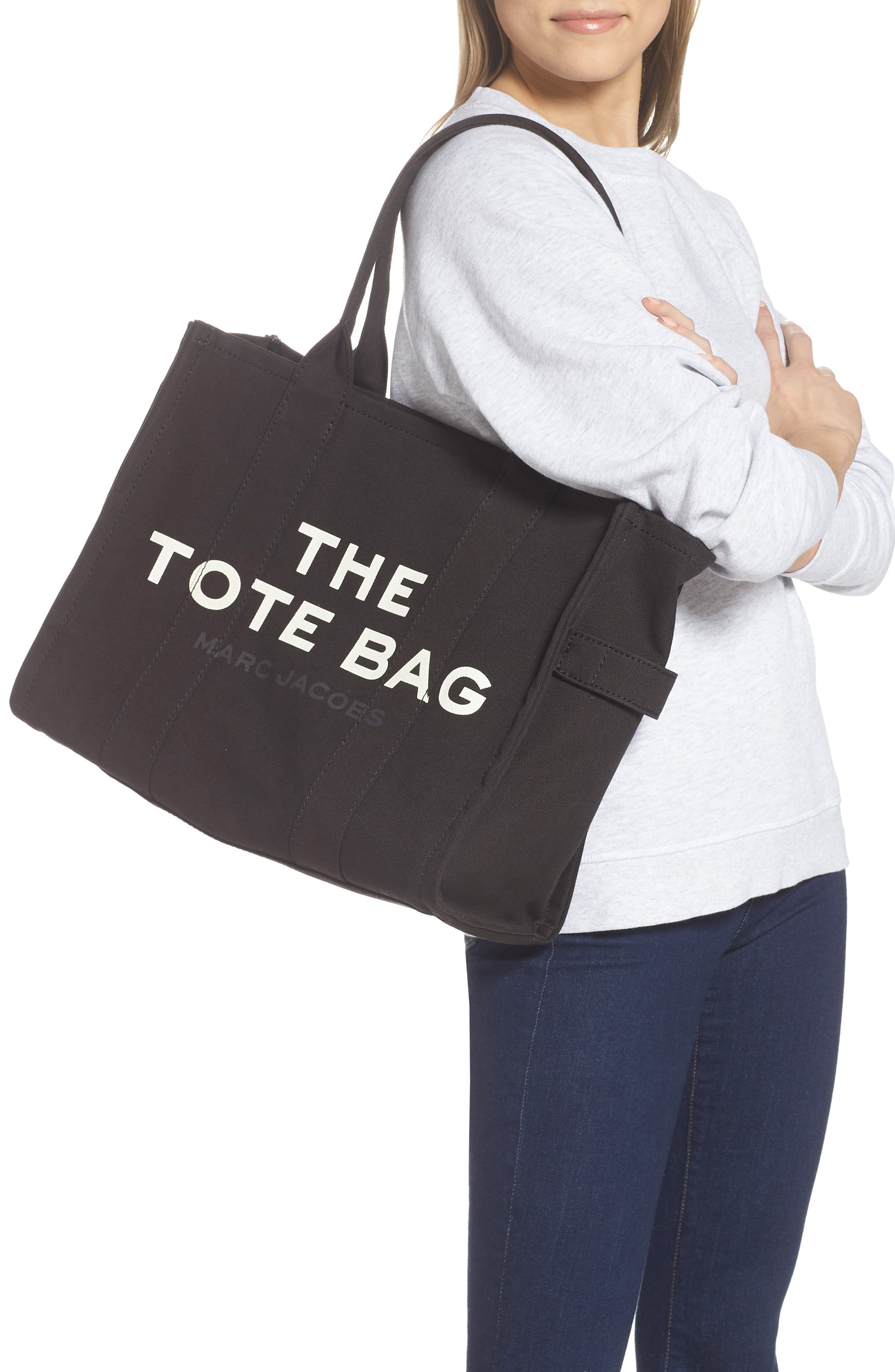 Marc Jacobs The Canvas Large Tote Bag, Alternate, color, Black