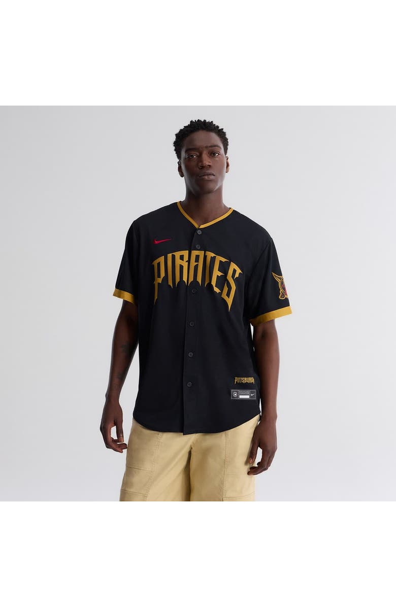 Nike Men's Nike Oneil Cruz Black Pittsburgh Pirates 2026 City Connect Stadium Jersey, Alternate, color, Black