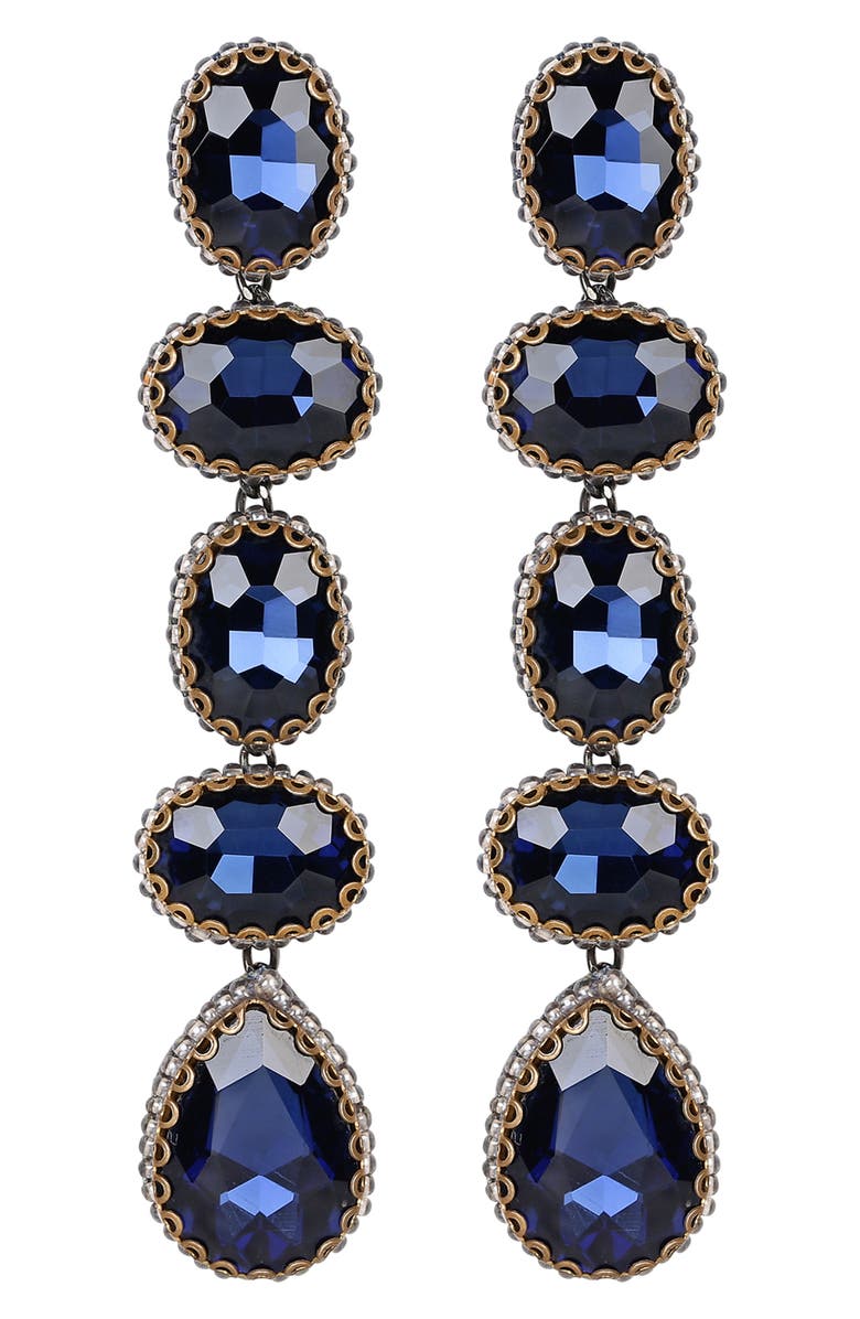 Deepa Gurnani Tyra Drop Earrings, Main, color, Sapphire