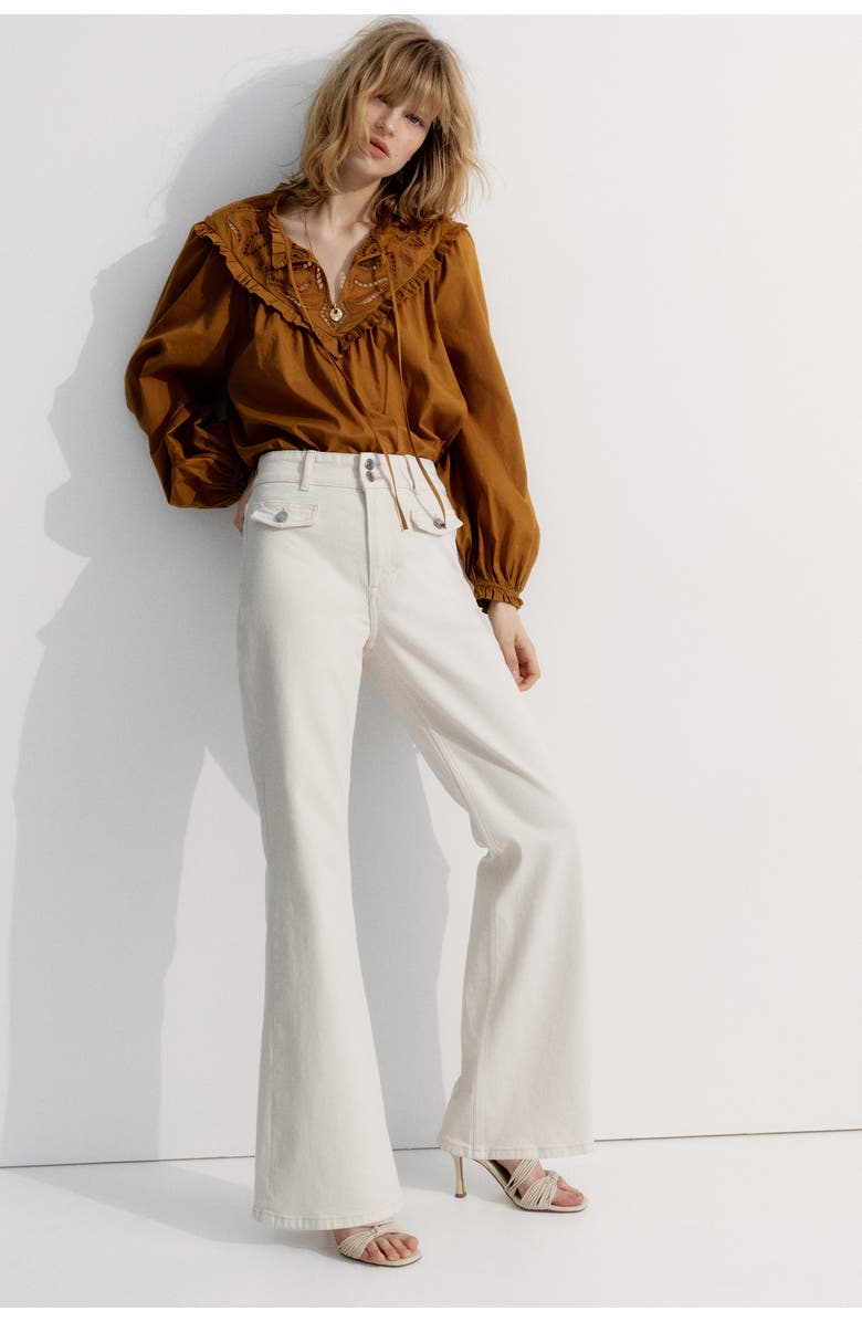 H&M Flared High Jeans, Alternate, color, White