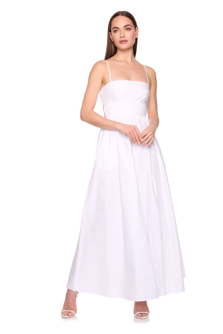 Open Back Cotton Poplin Maxi Dress, Alternate, color, SUGAR