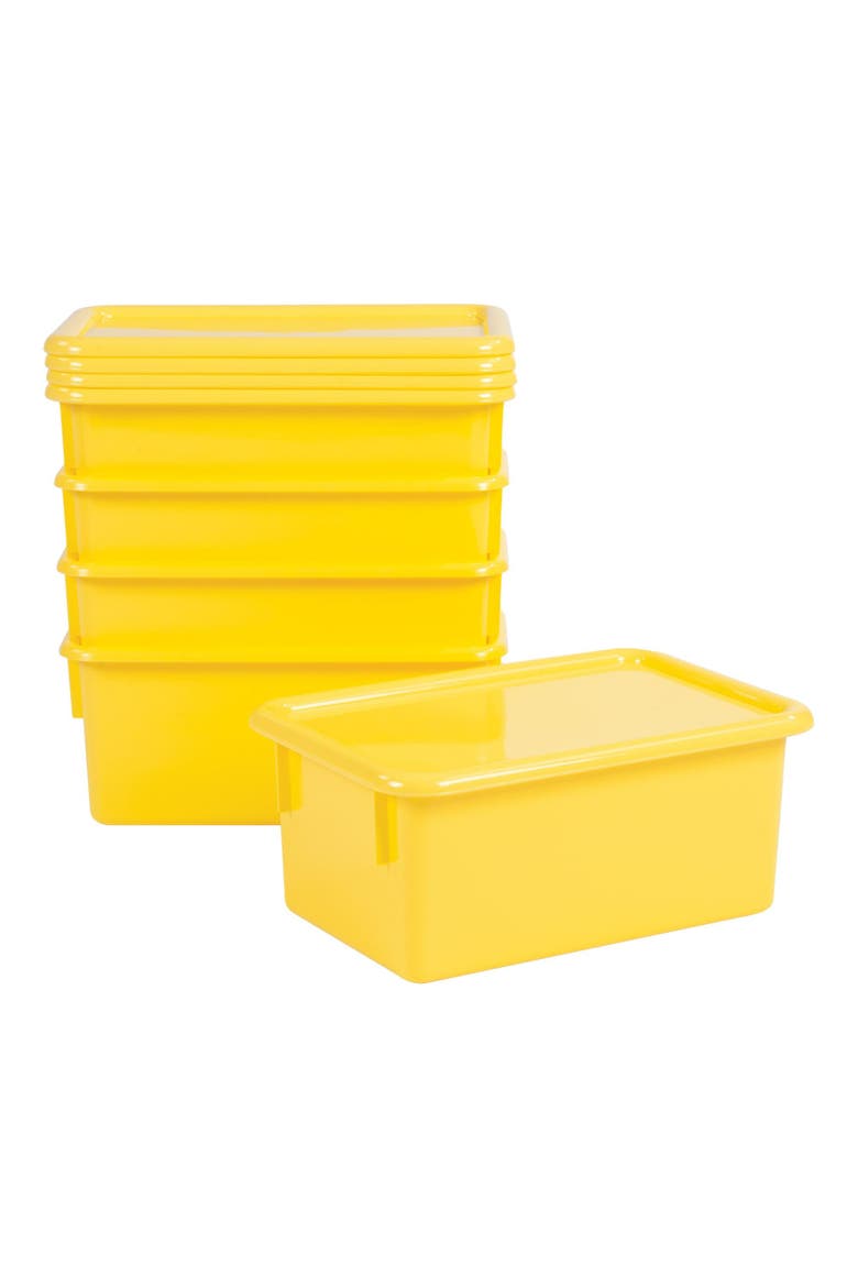 Storage Bins with Lids - Set of 5, Main, color, Yellow