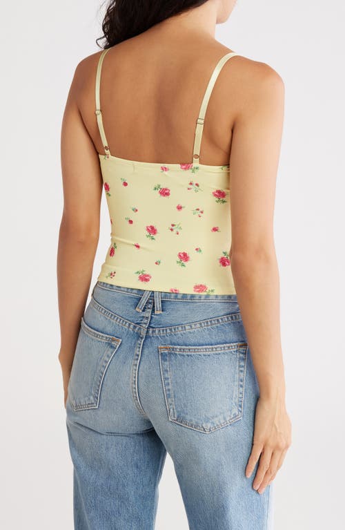 Madden Girl Lace Trim Corset Top In Yellow