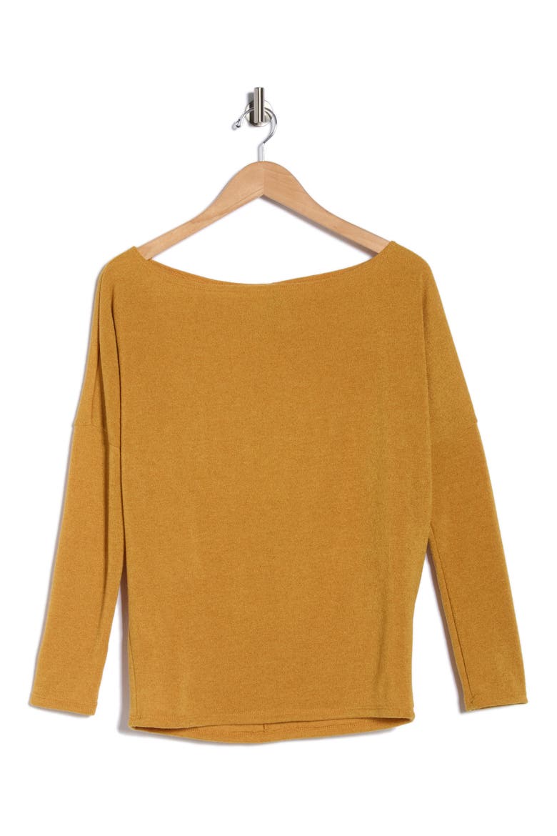 Boat Neck Dolman Sleeve Sweater, Alternate, color, MUSTARD