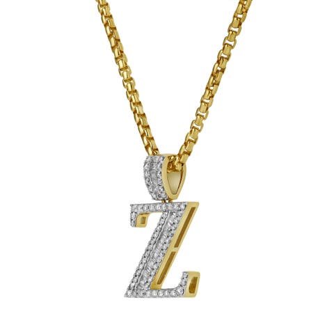 Z Initial Diamond Pendant 10K Yellow Gold - 0.72 Carats