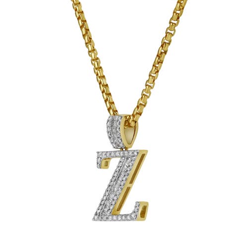 Luvmyjewelry Z Initial Diamond Pendant 10k Yellow Gold In 10k Yellow Gold