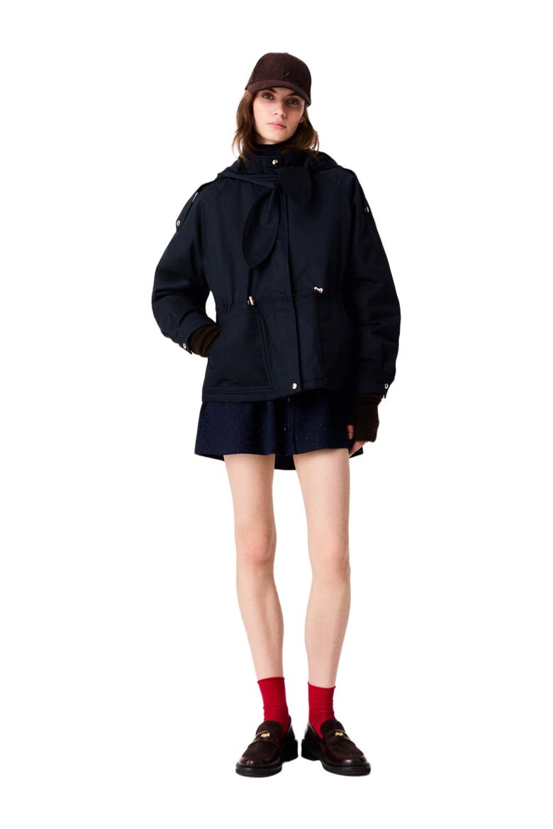 Mid-length quilted parka, Main, color, Navy