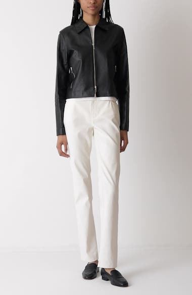 Lafayette 148 New York Zip Front Crop Jacket | Nordstrom