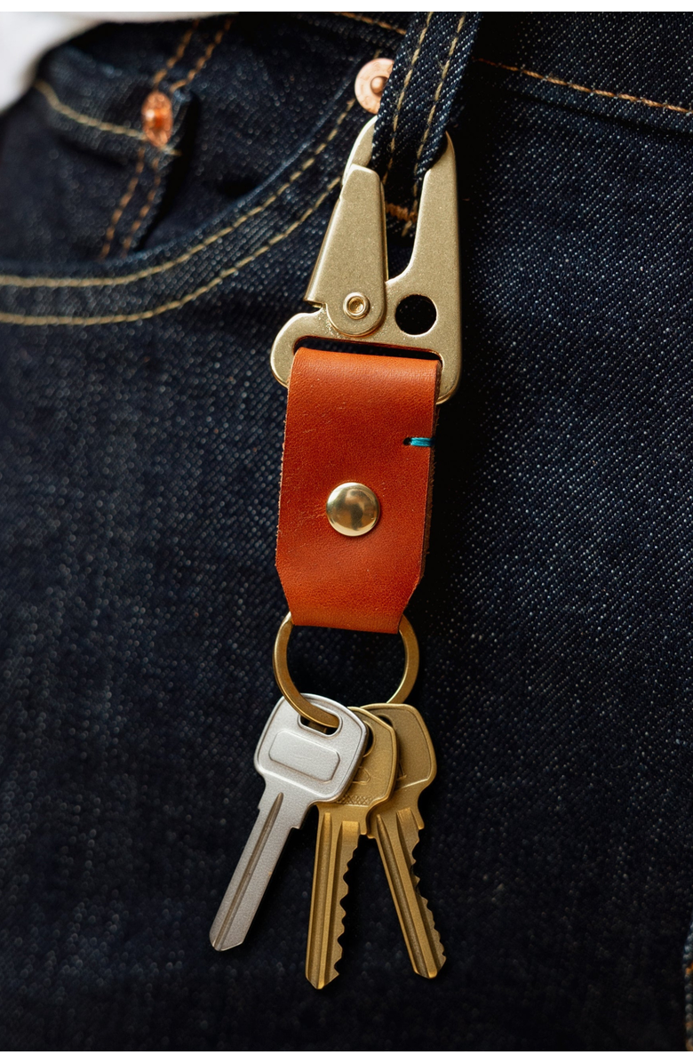 Bluebonnet The Companion Key Tag, Alternate, color, English Tan