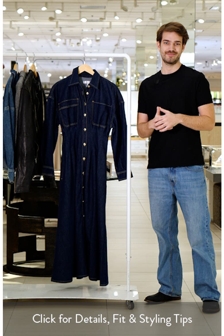 Nipped Long Sleeve Twill Maxi Dress video
