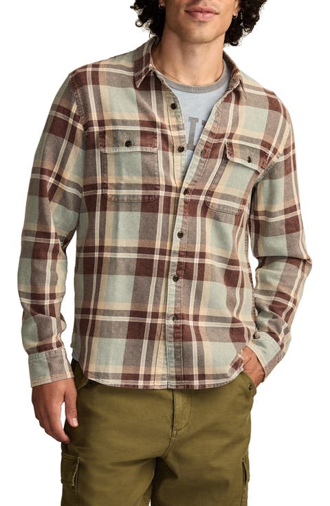 Acid Wash Cotton Flannel Shirt