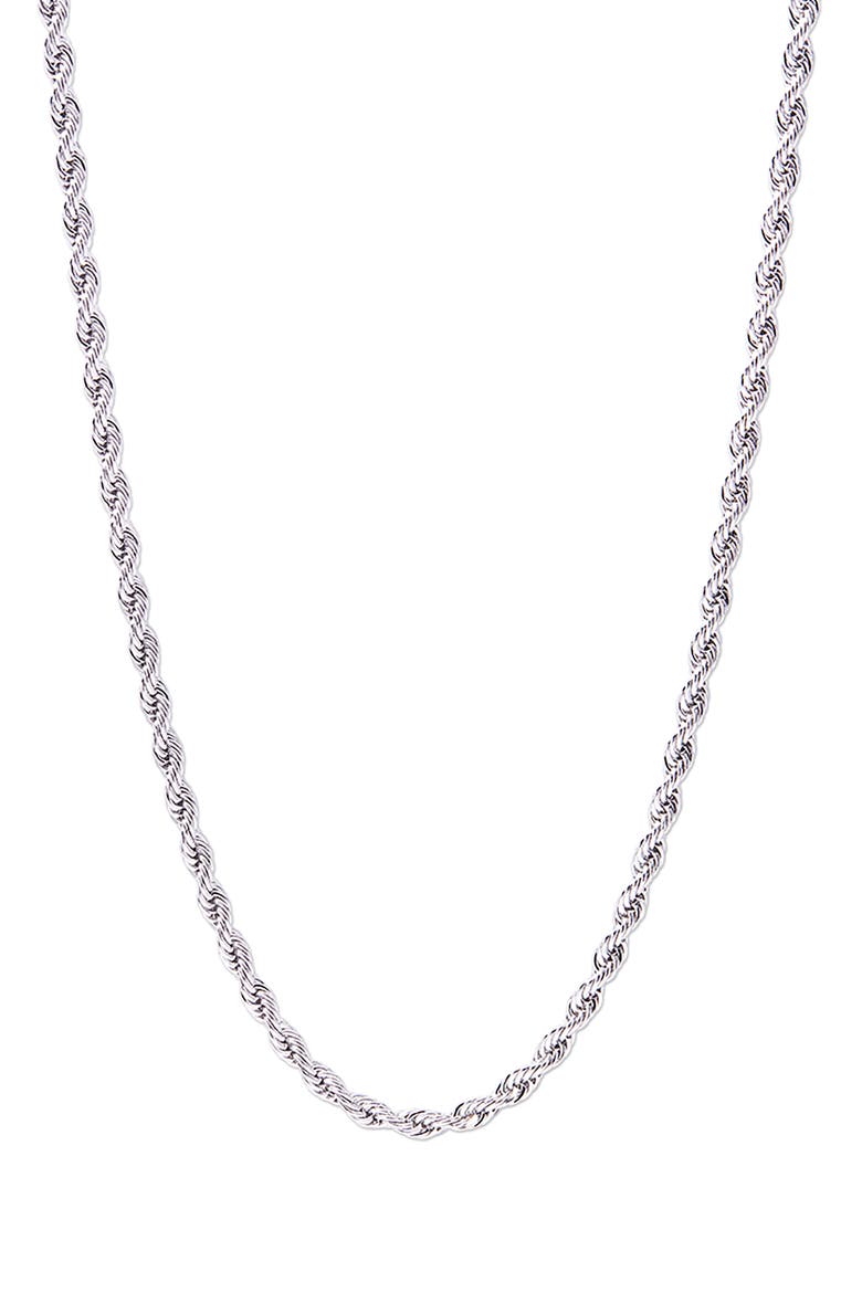 Men's Stainless Steel Rope Chain Necklace, Main, color, SILVER