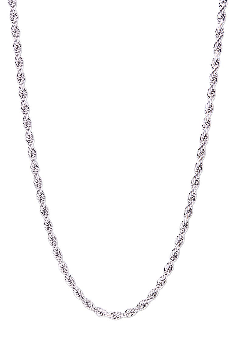 Brook and York Men's Stainless Steel Rope Chain Necklace, Main, color, 