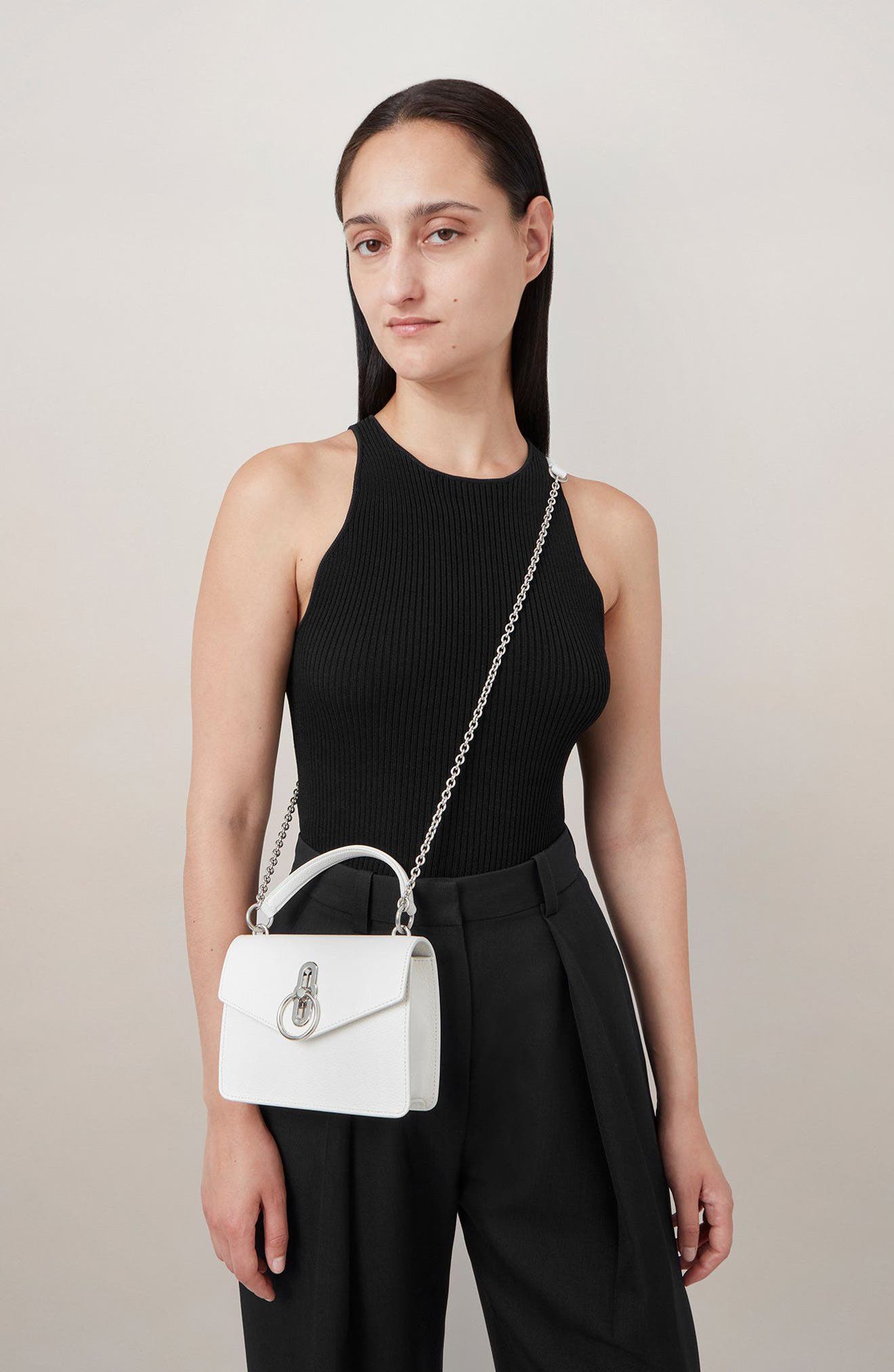 Mulberry Small Amberley Leather Crossbody Bag, Alternate, color, White