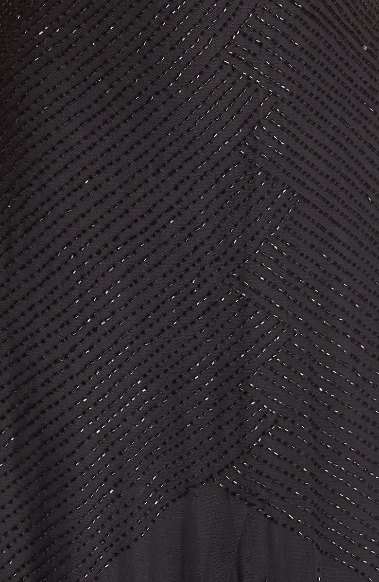 Adrianna Papell Beaded Mesh Gown, Alternate, color, 