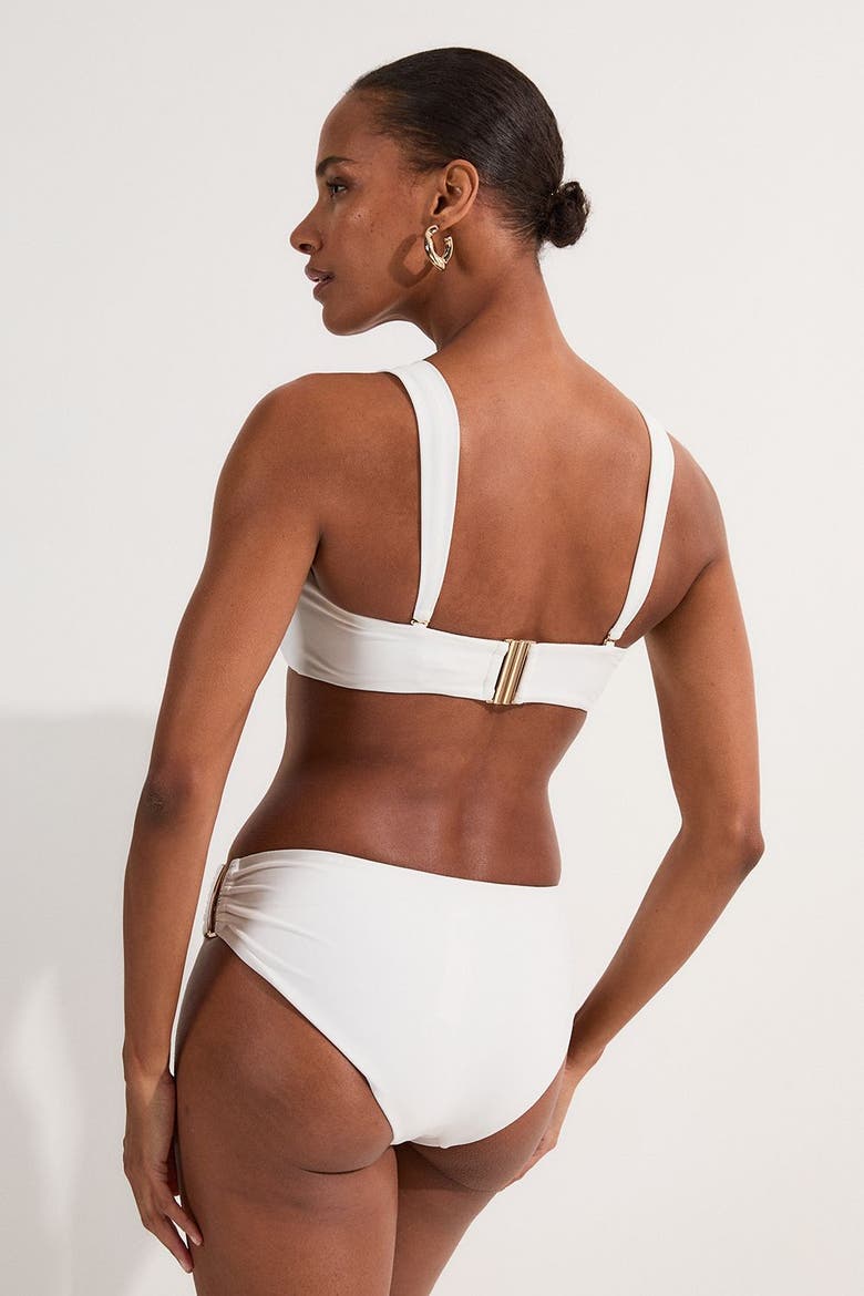 Bikini Bottoms With Gold Trim, Alternate, color, White