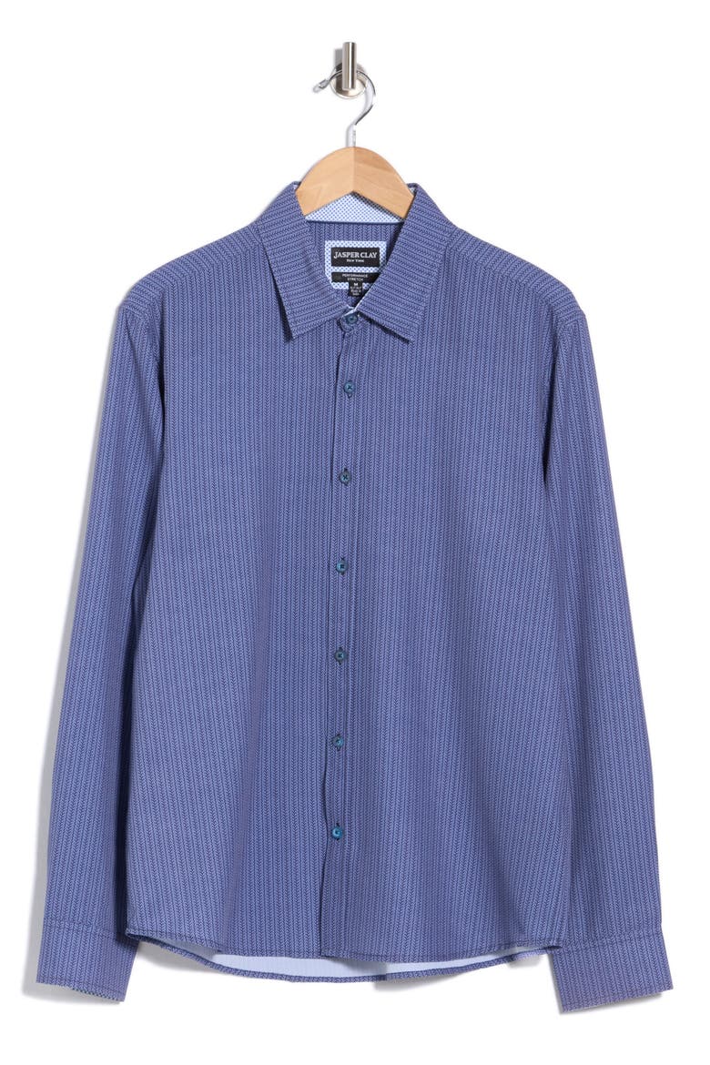 Printed Performance Long Sleeve Shirt, Alternate, color, BLUE