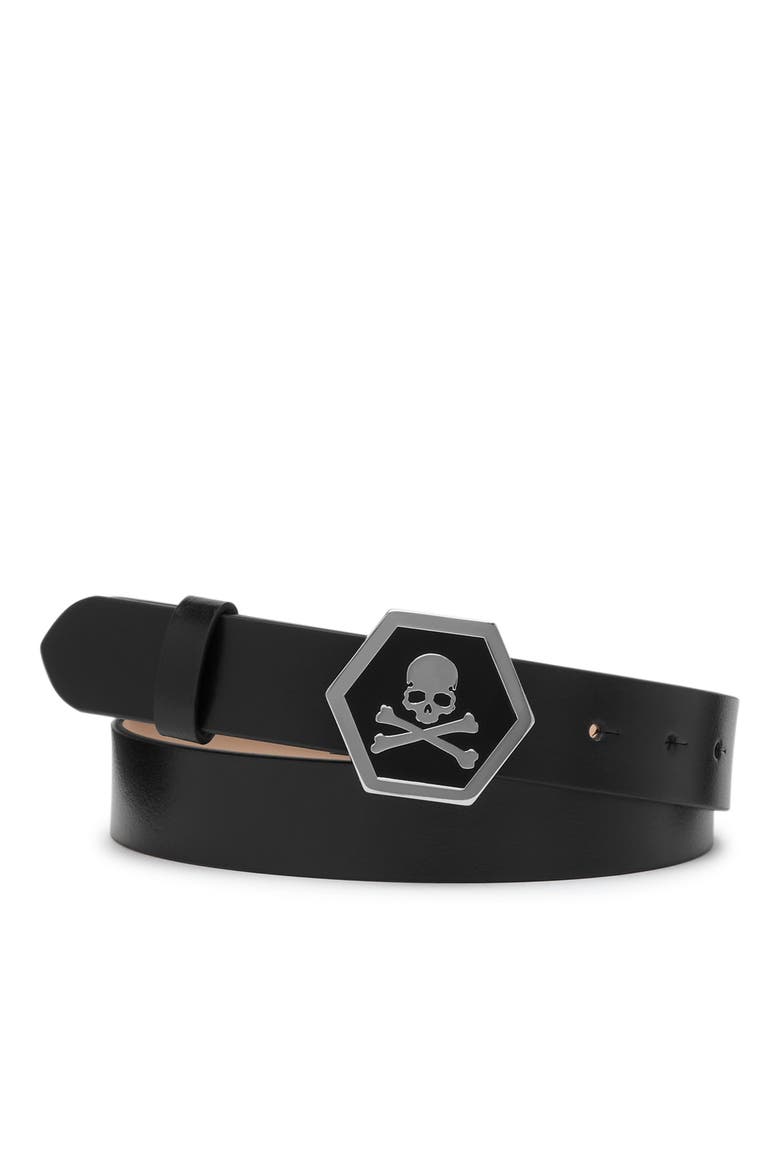 Belt Skull Premium Women, Main, color, black/nickel