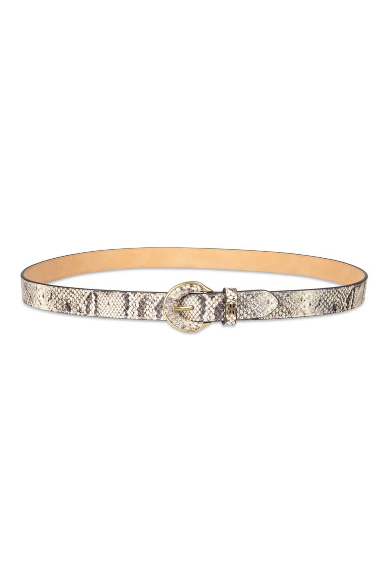 Leather Inlay Belt, Main, color, OFF WHITE SNAKE