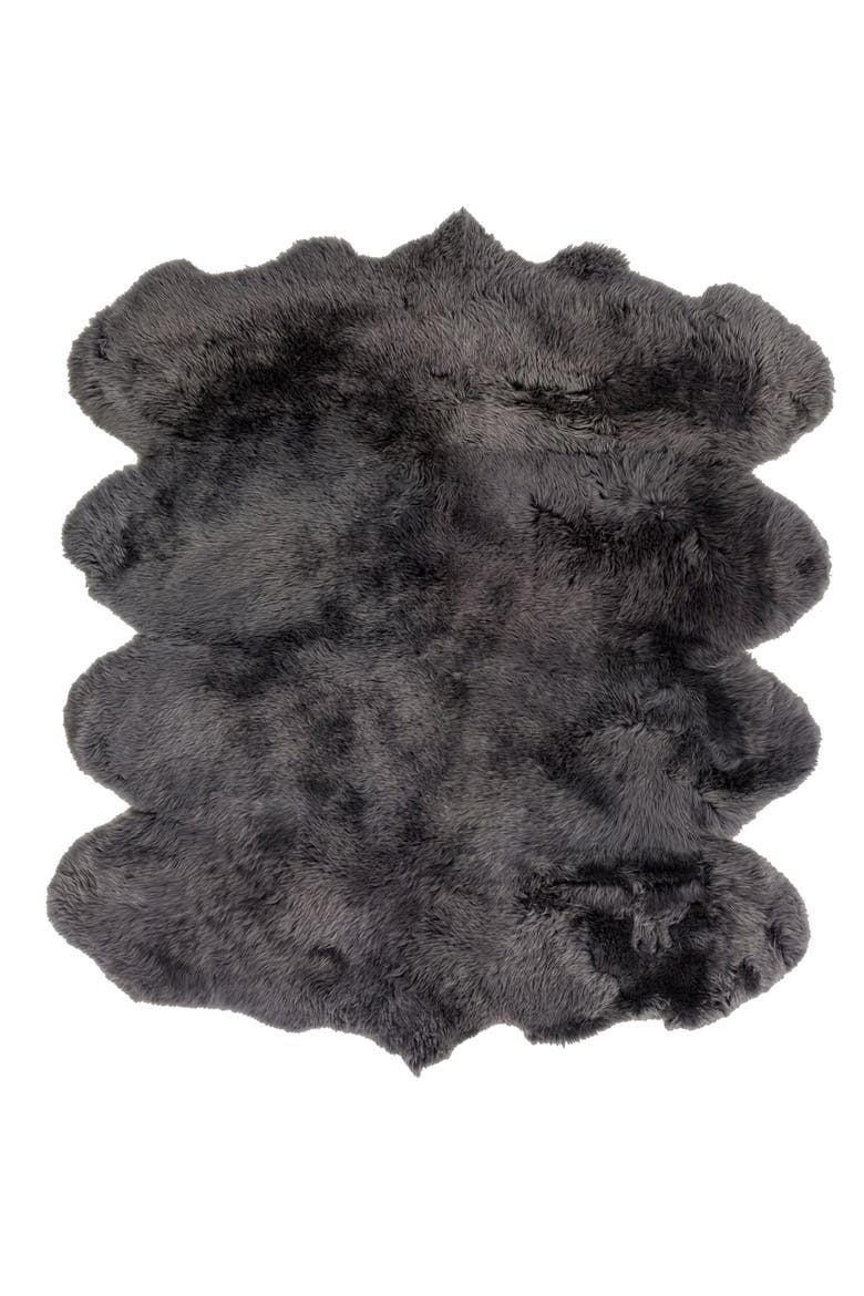 Genuine Shearling Rug, Alternate, color, GREY