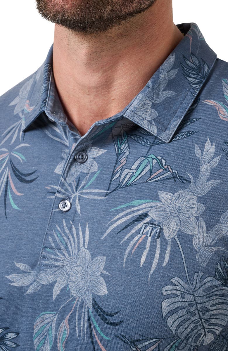 TravisMathew Featherweight Floral Polo, Alternate, color, Blue Horizon