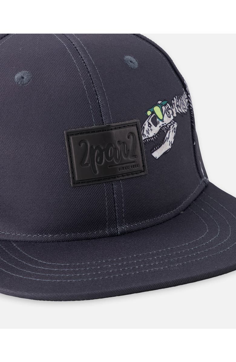 Deux par Deux Flat Brim Graphic Cap, Alternate, color, Black