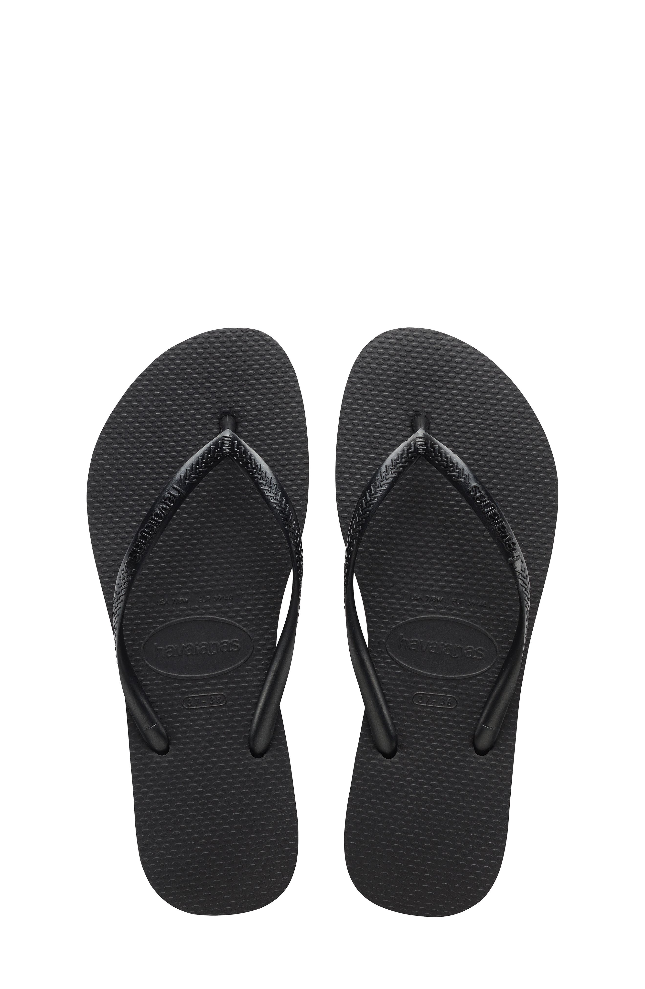 Havaianas Slim Flip Flop, Alternate, color, Black