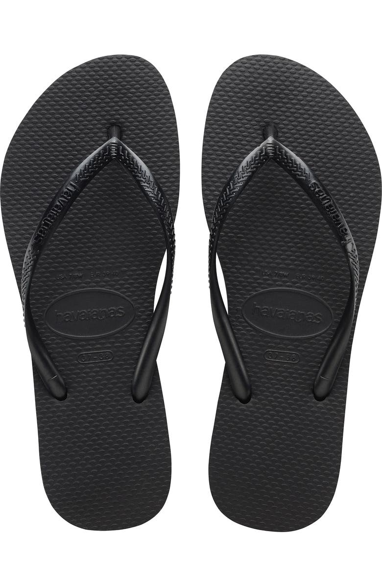 Havaianas Slim Flip Flop, Alternate, color, Black