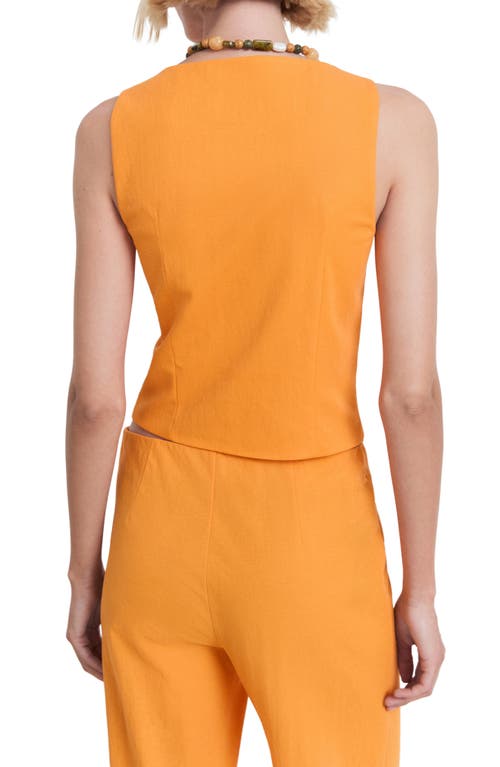 Mango Square Neck Vest In Yellow