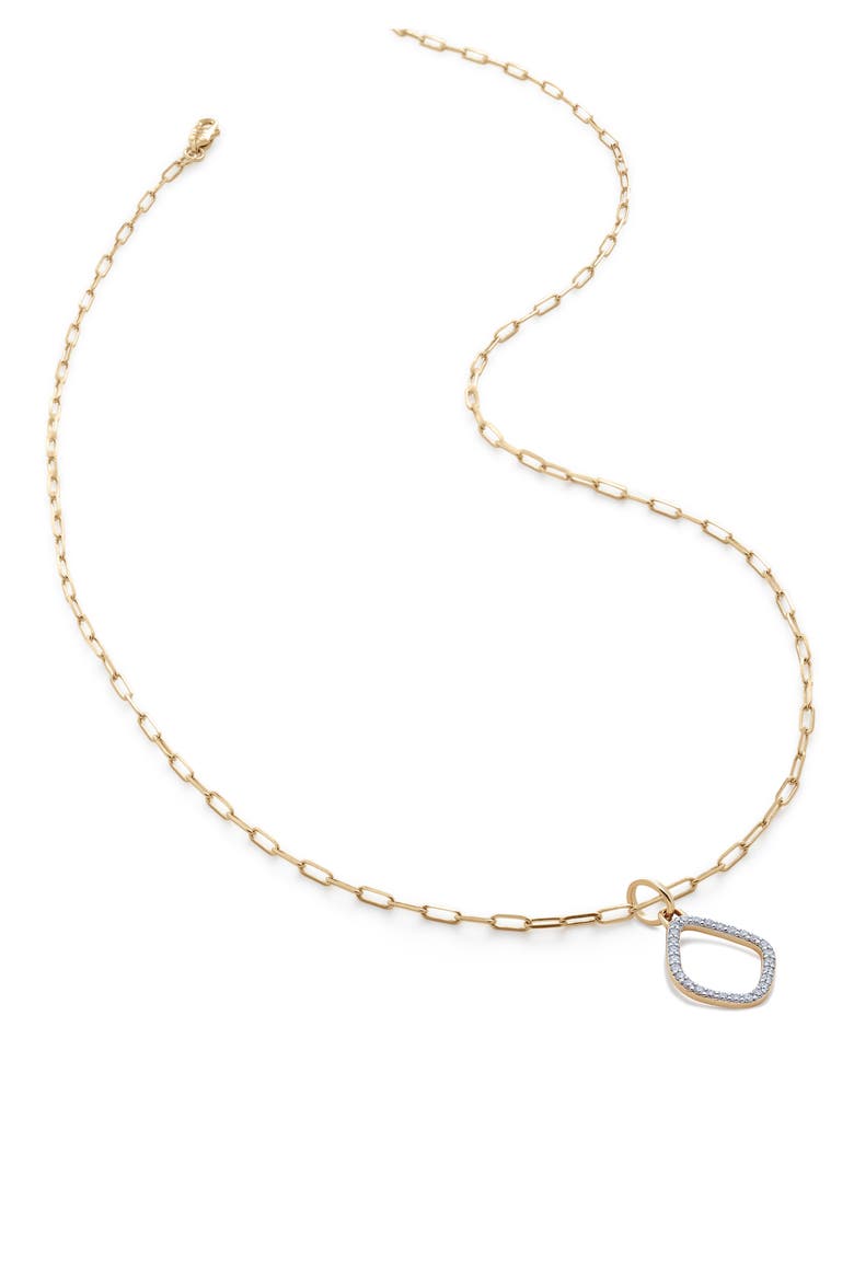 Riva Lab Grown Diamond Kite Pendant Necklace, Main, color, 14KT SOLID GOLD / DIAMOND