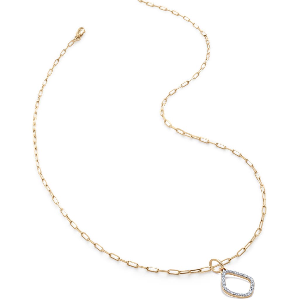 Monica Vinader Riva Lab Grown Diamond Kite Pendant Necklace In Gold