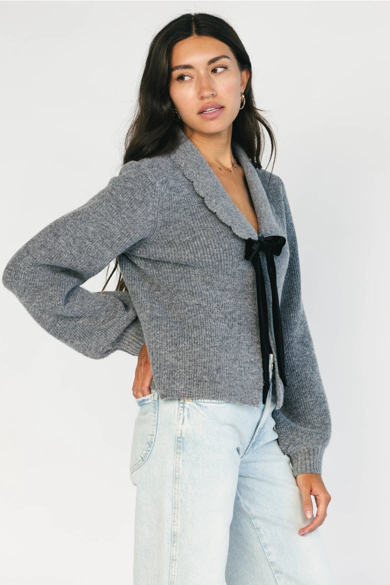 Emerson Bow Sweater, Alternate, color, Gray
