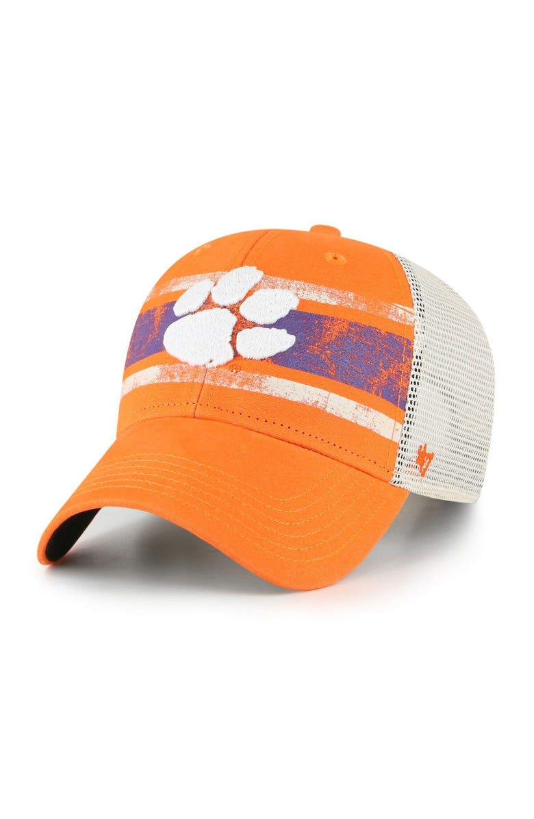 '47 Men's '47 Orange/White Clemson Tigers Interlude MVP Trucker Snapback Hat, Main, color, 