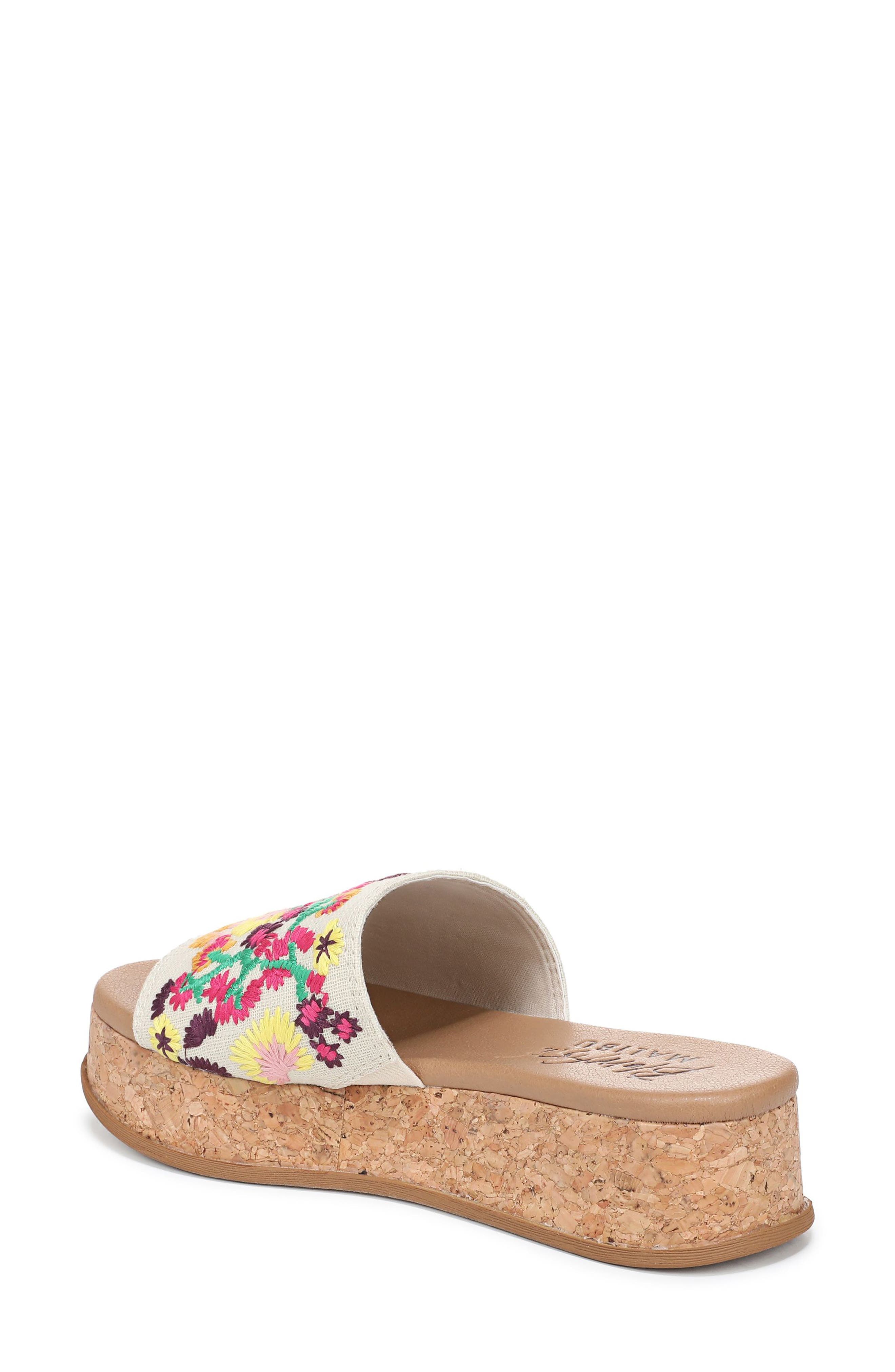 Blowfish Malibu Marshlo Embroidered Platform Slide Sandal, Alternate, color, Beige Multi
