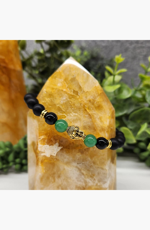 Humanist Beauty Buddha Obsidian Beaded Bracelet