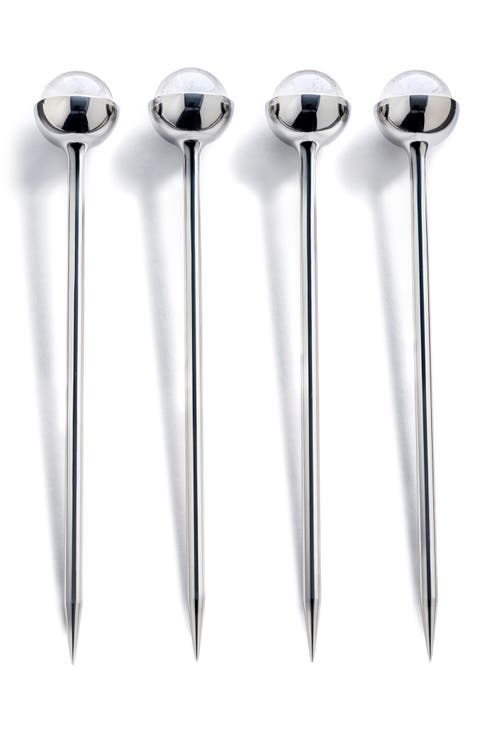 Set of 4 Crystal Cocktail Picks