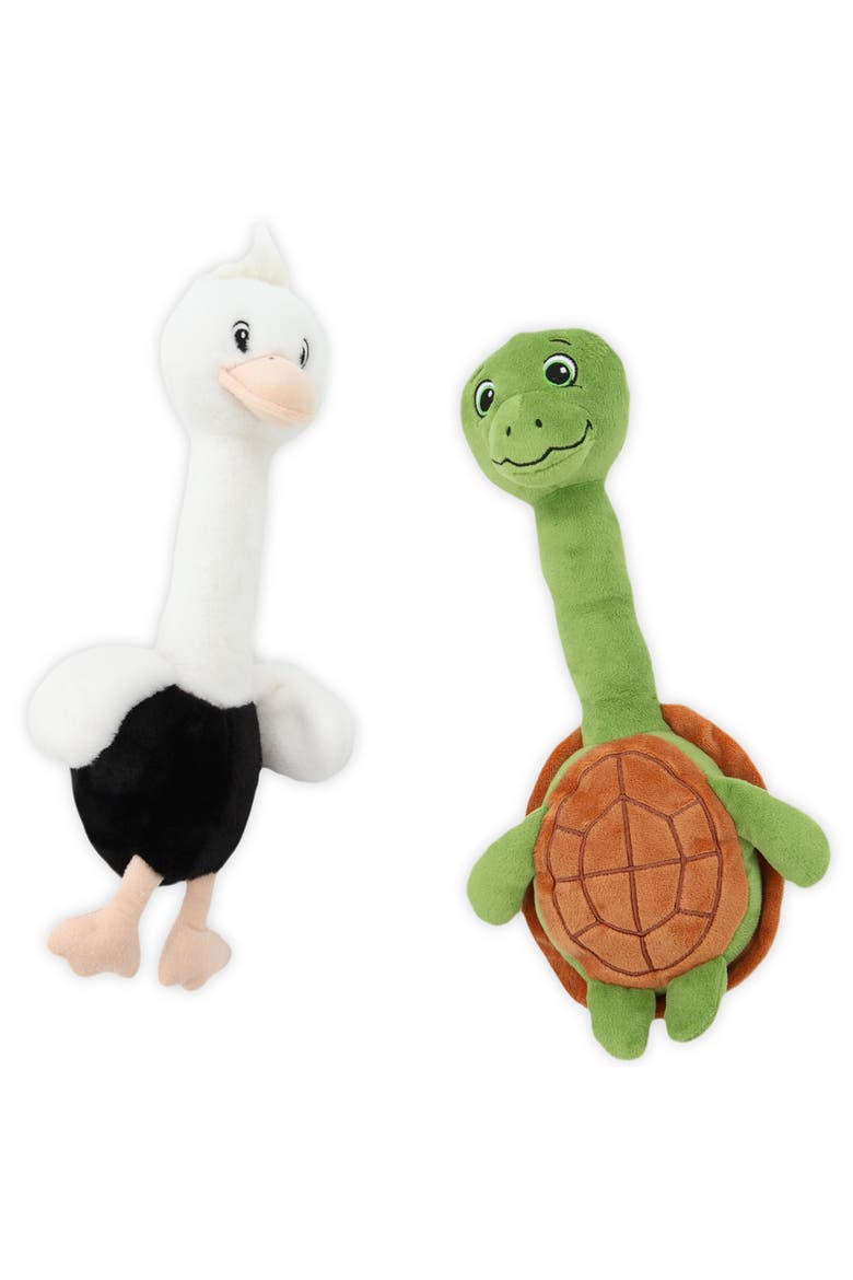 Turtle & Ostrich, 14 Inch Dog Toys, Main, color, Multicolored