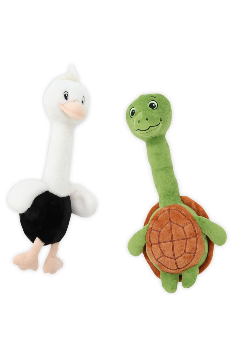 Patchwork Pet Turtle & Ostrich, 14 Inch Dog Toys, Main, color, Multicolored