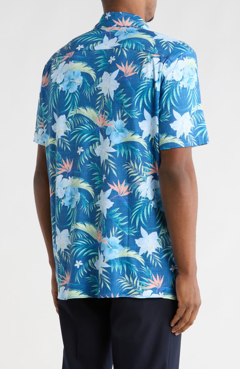 CONSTRUCT Slim Fit Performance Short Sleeve Button-Up Shirt, Alternate, color, Navy