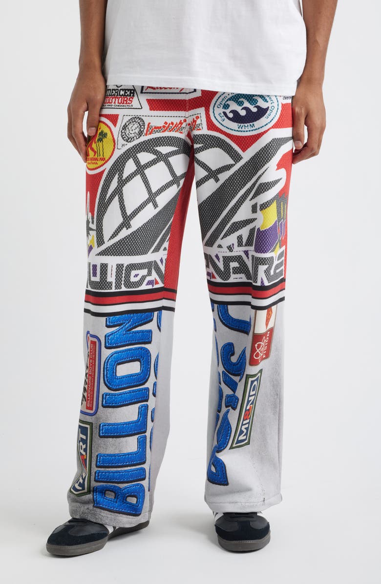 Billionaire Boys Club Fision Oversize Cotton Sweatpants, Main, color, White