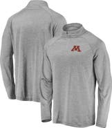 FANATICS Men's Fanatics Branded Gray Minnesota Golden Gophers Striated Raglan Lightweight Quarter-Zip Top