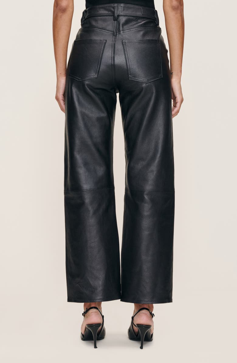 DL1961 Karmine High Waist Refined Wide Leg Leather Pants, Alternate, color, Obsidian